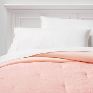 Twin/Twin XL Microfiber Printed Comforter Blush Peach Texture - Room Essentials , Blush Pink Texture