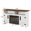 LOVSON Media Console, Entertainment Center, Storage Cabinet with Electronic Fireplace and Remote Control with Infrared Heating Technology, White - 3 of 4