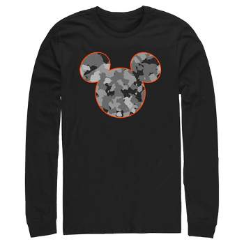 Men's Mickey & Friends Gray Camo Mickey Mouse Logo Long Sleeve Shirt