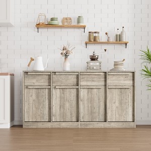 Modern Sideboard Buffet Cabinet,Large Coffee Storage Cabinet with Wood Grain Panels, Multi-Functional Storage for Living Room - 1 of 4