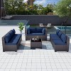 ALAULM 9 Pieces Patio Furniture Set, Rattan Wicker Outdoor Conversation Sets, Outdoor Furniture Sofa Set - 3 of 4