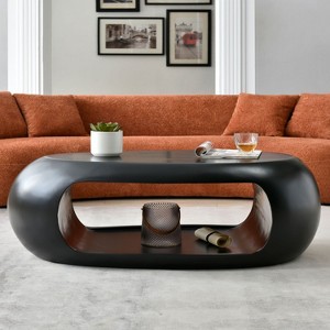 Sapphtopaz Farmhouse Coffee Table Home Decor Wood Dining Table Retro Coffee Tables for Living Room, Bedroom - 1 of 4