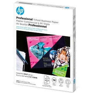 HP Inc. Professional Tri-Fold Business Paper, Glossy, 48 lb, 8.5 x 11 in. (216 x 279 mm), 150 sheets 4WN12A - 1 of 4