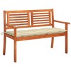 vidaXL Bench Brown and Cream Eucalyptus Wood 47.2 in Durable Bench - 2 of 4
