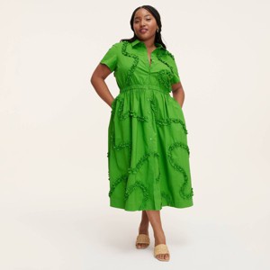 Women's Ribbon Short Sleeve Midi Shirtdress - kate spade new york x Target Green - 1 of 4