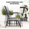 3 Piece Outdoor Glider Chair with Coffee Table Bistro Set, 2 Patio Rocking Swing Chairs with Breathable Sling Fabric, Glass Tabletop, for Backyard - 4 of 4