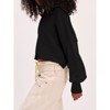 Women's Cropped Sweater Knit Long Sleeve Crewneck Soft Pullover Sweater Top - 2 of 4