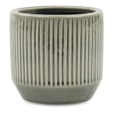 Cheungs Gray Ruffled Ridge Pot - Small