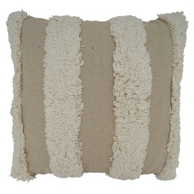 Saro Lifestyle Tufted Pillow - Down Filled, 20" Square, Ivory