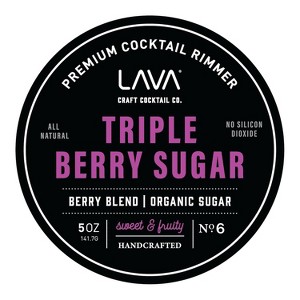 LAVA Premium All Natural Triple Berry Sugar Cocktail Rimmer made with Organic Sugar 5oz - 1 of 2