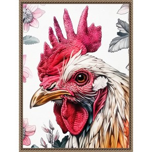 Amanti Art Red Rooster by Justyna Jaszke Framed Canvas Wall Art - 1 of 4