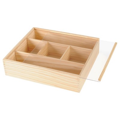 SI Manufacturing Deep Wooden Box with Lid - Easy Storage and Organization of Loose Parts