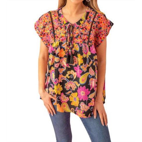 Women's Embroidered floral top - ANDREE BY UNIT - image 1 of 4