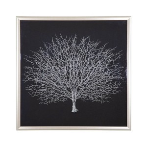 Sea Fan II Framed Wall Canvas White - Yosemite Home Decor: Modern Abstract Botanical Art, 23.6" Vertical Display - 1 of 4