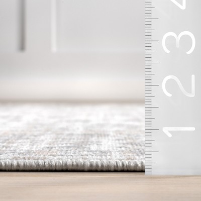 Nesa Beige and Gray Medallion Synthetic Area Rug 5x8