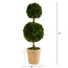 Nearly Natural 2.5-ft Preserved Boxwood Double Ball Topiary Tree in Decorative Planter - 2 of 2