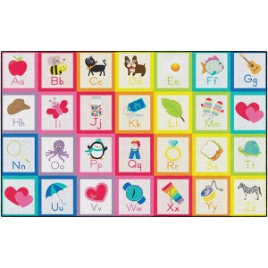 Flagship Carpets School Girl Style Rainbow Alphabet Criss Cross Applesauce Classroom Area Rug - 1 of 4