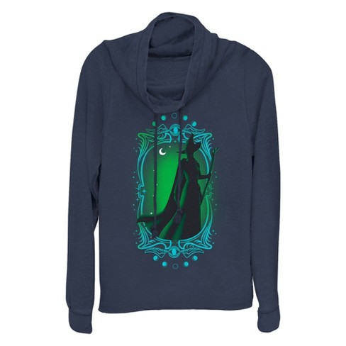 Junior s Wicked Elphaba Silhouette Frame Cowl Neck Sweatshirt Target