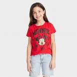Girls' Disney Minnie Mouse Short Sleeve Graphic T-Shirt - Red