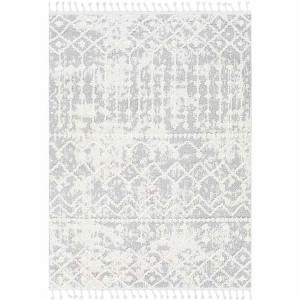 Mark & Day Rocky Ripple 5'3"x7' Rectangle Woven Indoor Area Rugs Light Gray: Geometric, Stain-Resistant, Bohemian Style - 1 of 4