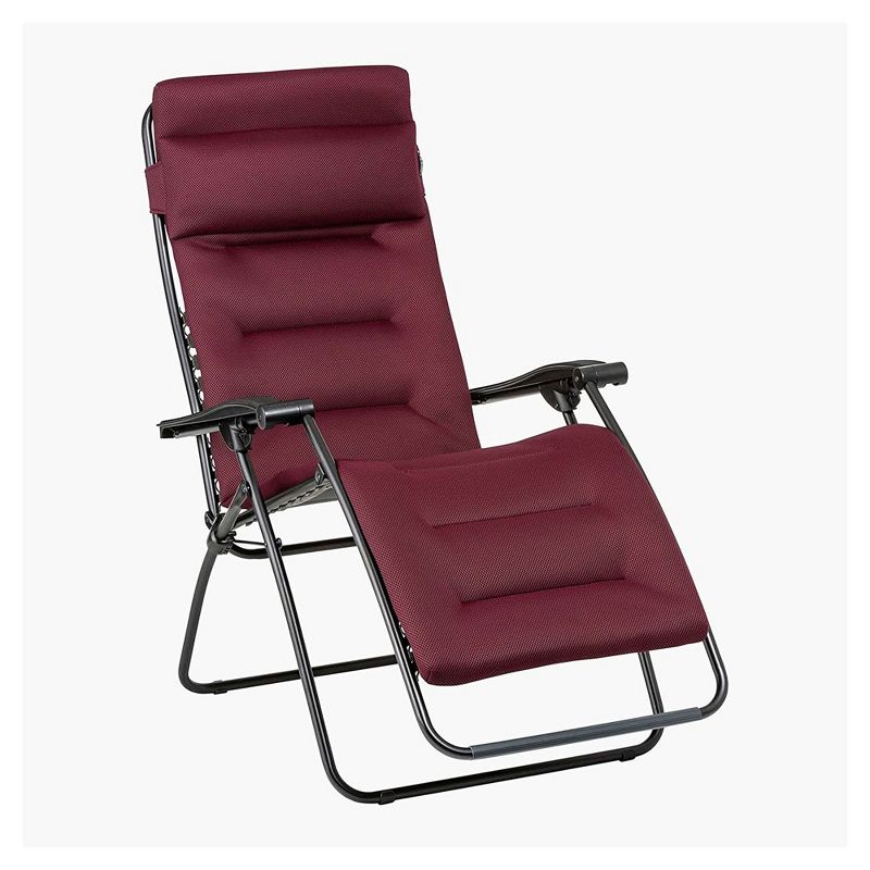 Lafuma R-Clip Batyline Iso Relaxation Patio and Poolside Zero Gravity Outdoor Foldable Lounge Recliner with Removable Canvas, Bordeaux, 1 of 5