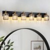 LLHZSY Modern Dimmable Bathroom Vanity Light Crystal Glass Wall Sconce - 6 Light - Black & Gold - 2 of 4