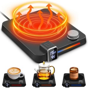 FAAYFIAN Coffee Mug Warmer for Desk, 9 Temp Quick-Adjust Cup Warmer with Knob Control, LED Display & 1¨C12H Auto On/Off Timer - 1 of 4