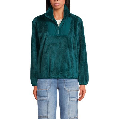 Lands' End Women's Half Zip Cozy High Pile Fleece Pullover