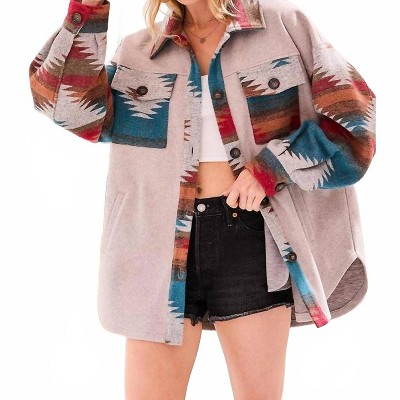 Women's Solid Oversized Shacket Jacket - LA MIEL