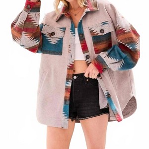 Women's Solid Oversized Shacket Jacket - LA MIEL - 1 of 3