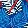 red & blue palm tree