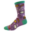 Crazy Dog T-Shirts Women's Naps And Snacks Socks Funny Tacos Pizza Sleep Lazy Graphic Novelty Footwear - 3 of 4