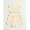 Women's Knitted 2 Piece Outfit Ribbed Crop Top Sleeveless Tube Tops and Track Shorts Set - 3 of 4