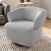 Heynemo Swivel Barrel Chair, Fully Assembled Accent Lounge Sofa with 360-Degree Base, Round Club Chair for Living Room, Bedroom, Office, Ivory - 3 of 4