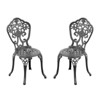 SKRAN Cast Aluminum Patio Dining Chair Set, Set of 2 with Black Frame, Rust Resistant and Weather Proof Outdoor Furniture - 2 of 4