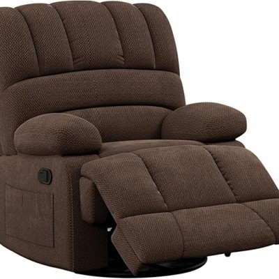 FURNIinspire Sofas Rocker Recliner Chair for Living Room, Indoor Adjustable Home Sofas for Adults and Children, Brown,40.55"*39.76"*41.34"
