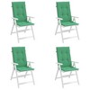 vidaXL Green Highback Chair Cushions - 4 Pieces, Comfortable Foam Fiber Filled, Weather-Resistant Polyester Fabric for Indoor or Outdoor Use - 4 of 4