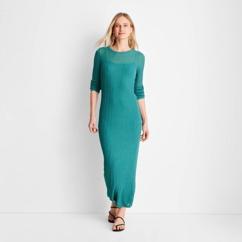 Women's Long Sleeve Sheer Midi Dress - Future Collective™ with Jenny K. Lopez, 1 of 6