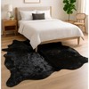 Home Mart Goods 6' x 7' Feet Black Cowhide Handmade Soft Large Cow Hide Cow Skin Leather Animal Area Rug - 2 of 4