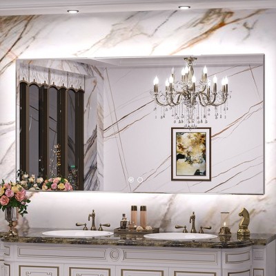 Keonjinn LED Backlit Bathroom Vanity Wall Mirror, 3 Color Temperatures Dimmable, Anti-Fog
