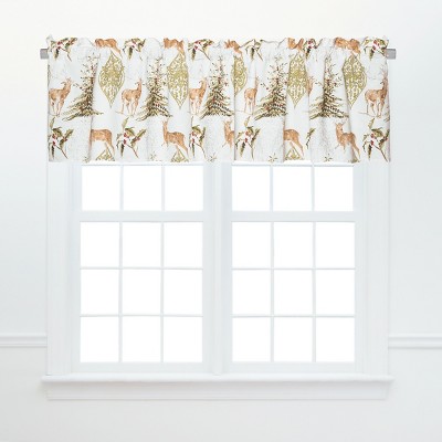 C&F Home Reindeer Tracks Multicolored Valance Set of 2