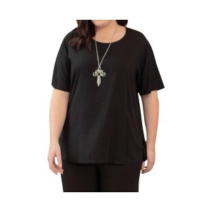 Women's Rayon Short Sleeve Top - Plus - On The Plus Side - 1 of 3