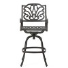 CAVINAS Swivel Patio Bar Stool, Aluminium Counter Stool Chair with Rolled Armrests for Garden, Kitchen, Dining Room - 2 of 4