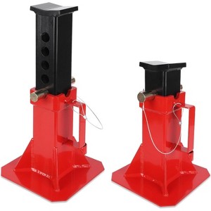 Acekool 12 Ton Pin Style Automotive Jack Stands, Adjustable 11–18in Height,Pair,Red,Heavy Vehicle Support for Garage Shop Lift Jacks Equipment - 1 of 4