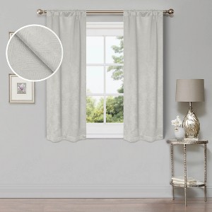 Modern Geometric Waves Room Darkening Semi-Blackout Curtains, Set of 2 by Blue Nile Mills - 1 of 4