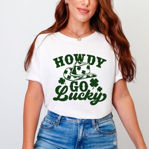 Simply Sage Market Howdy Go Lucky Clovers Garment Dyed Tee - 1 of 4