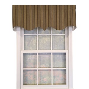 RLF Home 100% Cotton Bronte Regal With Poly/Cotton Ivory lining Rod Pocket Valance 50" x 16" Olive - 1 of 4