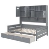 TIRAMISUBEST Twin/Full Size Daybed With 2 Storage Drawers and All-in-One Cabinet, Wooden Daybed Frame Sofa Bed with Open Storage Shelves - 4 of 4