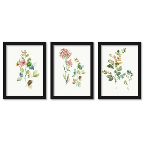 Americanflat Botanical Minimalist (set Of 3) Flower Market By Pi Creative Art  Framed Triptych Wall Art Set : Target | Bilder