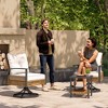 Decksplore 3 Pieces Rocking Bistro Set, Wicker Patio Bistro Set Outdoor Swivel Rocker Patio Chairs with Cushions - 2 of 4